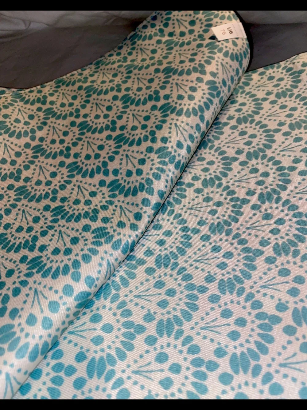 The Pioneer Woman Red Floral Panel on Teal Fabric